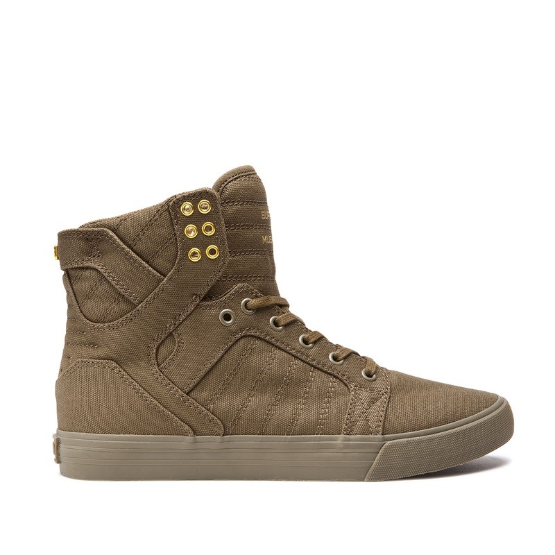 Supra Skytop Olivengrønne Høye Sneakers Dame [NO-7-Q593]